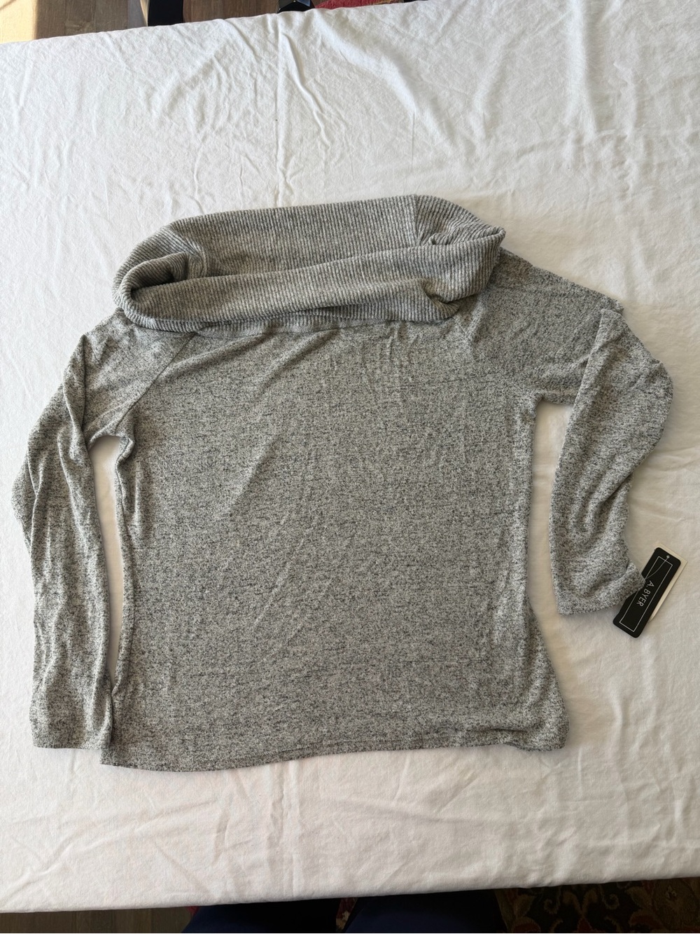 A. Byer Light Gray Cowl Neck Sweater